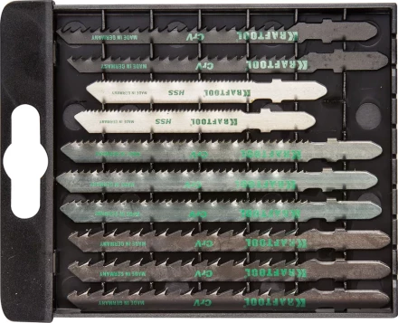 Набор KRAFTOOL Полотна для эл/лобзика, по дереву, ДСП, фанере, мягкому листовому металлу, EU-хвост., 10шт 159590-H10 купить в Нижневартовске