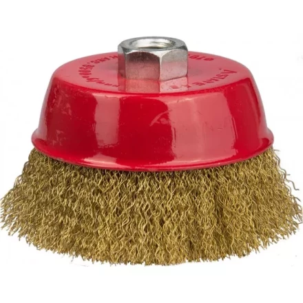 STAYER "PROFESSIONAL". Щетка чашечная для УШМ, витая стальная латунированная проволока 0,3мм, 100ммхМ14 35125-100_z01 купить в Нижневартовске