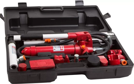 Набор ЗУБР "ЭКСПЕРТ" гидравлический, портативный для правки кузова, в пластиковом кейсе, 4т, 62МПа 43035-4 купить в Нижневартовске