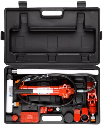 Набор ЗУБР "ЭКСПЕРТ" гидравлический, портативный для правки кузова, в пластиковом кейсе, 4т, 62МПа 43035-4 купить в Нижневартовске