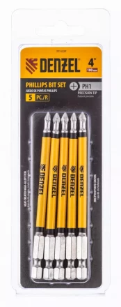 Бита PH1x100 мм, 5 шт. Denzel 7711327 купить в Нижневартовске