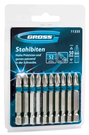 Набор бит РН2х50, сталь S2, 10шт GROSS 11335 купить в Нижневартовске
