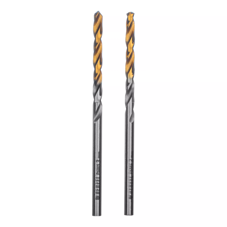 Сверло спиральное по металлу 3 x 60 мм, Р6М5, Golden Tip , 2шт. Denzel 718225 купить в Нижневартовске