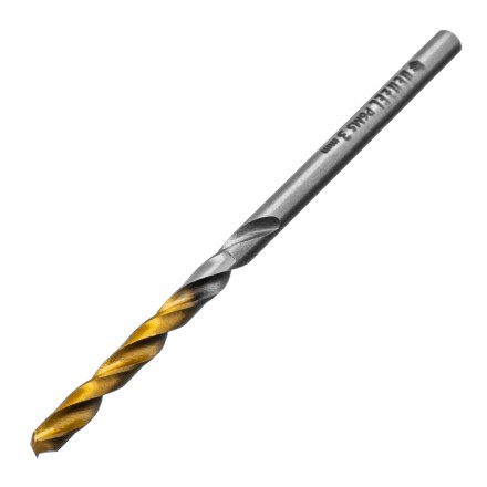 Сверло спиральное по металлу 3 x 60 мм, Р6М5, Golden Tip , 2шт. Denzel 718225 купить в Нижневартовске