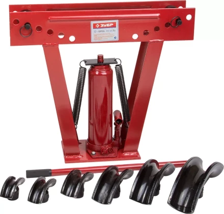 Набор ЗУБР "ЭКСПЕРТ" Трубогиб гидравлический, 12т, ход штока 232мм, 6 насадок 43078-12 купить в Нижневартовске