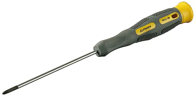 Отвертка STAYER "PRECISION" MAX-GRIP для точн работ, Cr-V, намагн, PH №0x150мм 25826-0-150 G купить в Нижневартовске
