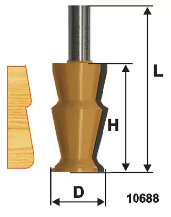 Фреза по дереву кромочная фигурная 32х57 №5 твердосплав ц/хв 12 ЭНКОР 10688 купить в Нижневартовске