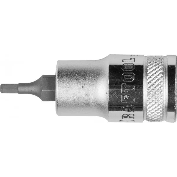 Торцовая бита-головка KRAFTOOL "INDUSTRIE QUALITAT", материал S2, HEX, сатинированная, 1/2", H3 27908-03_z01 купить в Нижневартовске