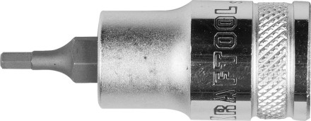 Торцовая бита-головка KRAFTOOL &quot;INDUSTRIE QUALITAT&quot;, материал S2, HEX, сатинированная, 1/2&quot;, H3 27908-03_z01 купить в Нижневартовске