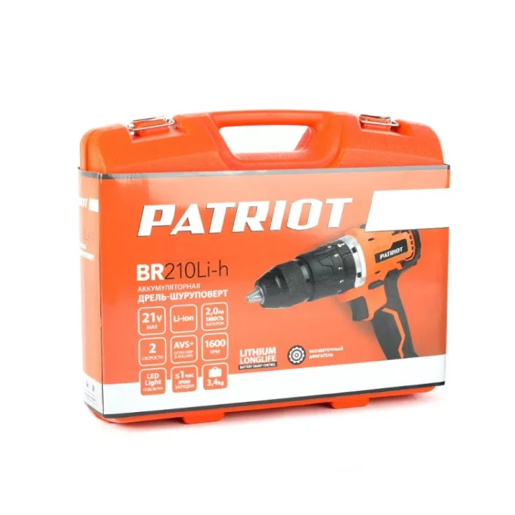 Дрель-шуруповерт аккумуляторная PATRIOT BR 210Li-h серия Professional купить в Нижневартовске
