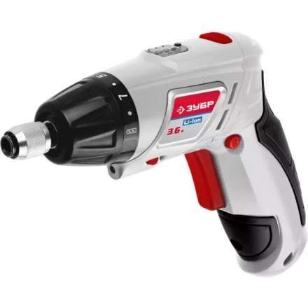 Отвертка аккум ЗУБР реверс,2 полож.корпуса,подсветка,регул. момента,набор из бит и сверл,Литий-ион 1,5 Ач, 3Нм, 3,6В ЗО-3.6-ЛИ купить в Нижневартовске