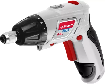 Отвертка аккум ЗУБР реверс,2 полож.корпуса,подсветка,регул. момента,набор из бит и сверл,Литий-ион 1,5 Ач, 3Нм, 3,6В ЗО-3.6-ЛИ купить в Нижневартовске