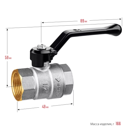 ЗУБР d 1/2, ручка-рычаг, шаровой кран (51322-1/2) купить в Нижневартовске