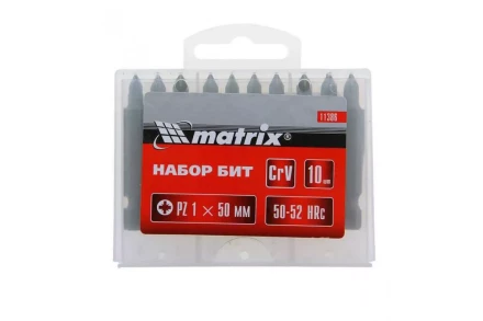 Набор бит Pz1 x 50 мм сталь 45Х 10 штук в пласт. боксе MTX 113869 купить в Нижневартовске