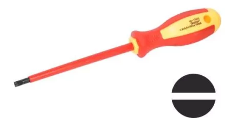 Отвертка диэлектрич. шлицевая 1,0х6х150мм, 1000В 19693 купить в Нижневартовске