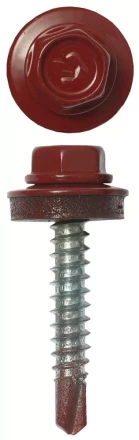 Саморезы ЗУБР "ПРОФЕССИОНАЛ" окраш., RAL 3003 рубин.-красн., для крепл. кров. матер. к дерев. обреш., 4.8х29мм, 2500шт 4-300310-48-029-3003 купить в Нижневартовске