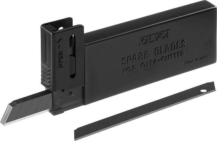 Лезвие OLFA сегментированные BLACK MAX, 9х80х0,38мм, 13 сегментов, 10шт OL-ABB-10B купить в Нижневартовске