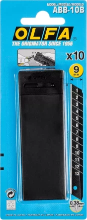 Лезвие OLFA сегментированные BLACK MAX, 9х80х0,38мм, 13 сегментов, 10шт OL-ABB-10B купить в Нижневартовске