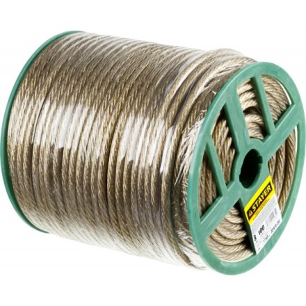 Трос стальной в полимерной оболочке, d=8,0 мм, L=100 м, STAYER Master 30410-80 30410-80 купить в Нижневартовске