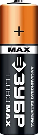 Батарейка ЗУБР "TURBO MAX" щелочная (алкалиновая), тип AA, 1,5В, 4шт на карточке 59206-4C купить в Нижневартовске