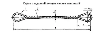 Строп канатный петлевой СКП 0.5 т L=3.5 м заплет купить в Нижневартовске