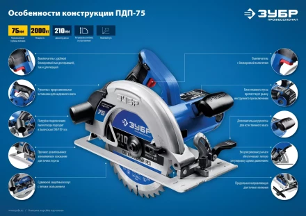 Пила циркулярная ПДП-75 серия ПРОФЕССИОНАЛ купить в Нижневартовске