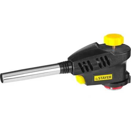 Газовая горелка "ProTerm" на баллон, STAYER "PROFESSIONAL" 55582, с пьезоподжигом, регулировка пламени, вихревое пламя, цанговое соединение, 1300С 55582 купить в Нижневартовске