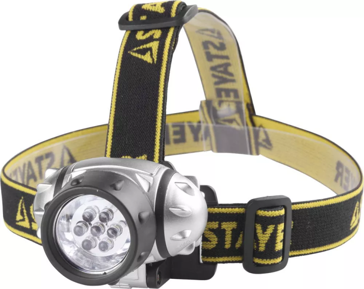 Фонарь STAYER "STANDARD" налобный светодиодный, 7LED, 3 режима, 3ААА 56572 купить в Нижневартовске