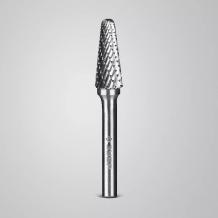 Зубр Твердосплавная борфреза L - конус с закругленным углом 28°, 10 х 25 мм, радиус 2.2 мм (28810-10-25) купить в Нижневартовске