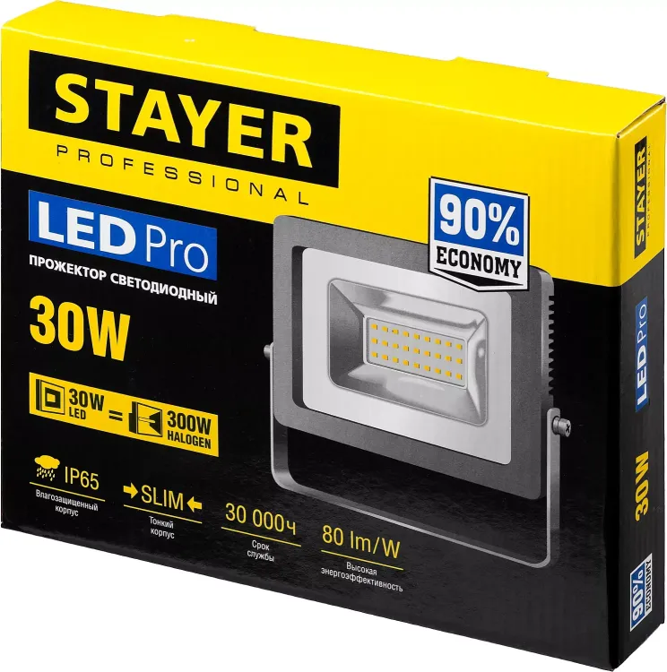 Прожектор LEDPro светодиодный, STAYER Profi 57131-30, 30Вт 57131-30 купить в Нижневартовске