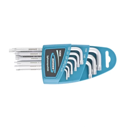 Набор ключей имбусовых TORX-TT T10-T50 удлиненные S2 сатинированные 9 шт Gross 16407 купить в Нижневартовске