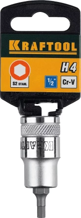Торцовая бита-головка KRAFTOOL "INDUSTRIE QUALITAT", материал S2, HEX, сатинированная, 1/2", H4 27908-04_z01 купить в Нижневартовске
