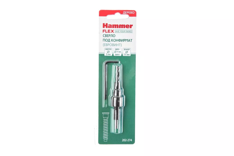 Сверло по дереву HAMMER Ф5х70мм (202-274 DR WD DBL FLUTE) купить в Нижневартовске