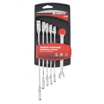 Набор ключей комбинированных трещеточных 6 штук Matrix 14511 купить в Нижневартовске