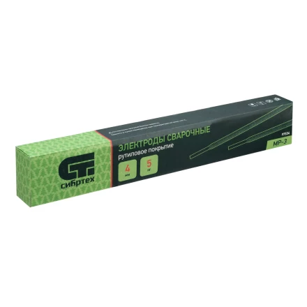 Электроды MP-3, диам. 4 мм, 5 кг., рутиловое покрытие Сибртех 97534 купить в Нижневартовске