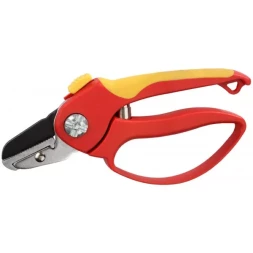 Секатор GRINDA двухкомпонентные ручки, обычный механизм, с эфесом, прямые лезвия с упорной наковальней, 205мм 8-423227_z01