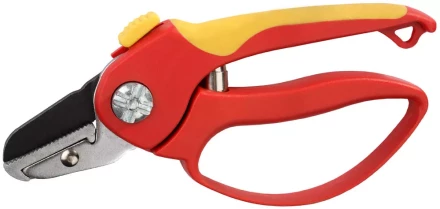 Секатор GRINDA двухкомпонентные ручки, обычный механизм, с эфесом, прямые лезвия с упорной наковальней, 205мм 8-423227_z01 купить в Нижневартовске