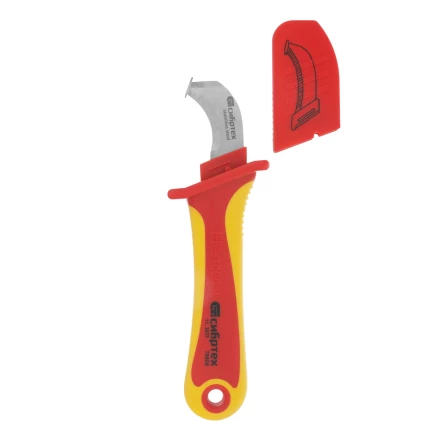 Нож диэлектрический Сибртех до 1000 В, для снятия оплетки электрокабелей 78808 купить в Нижневартовске