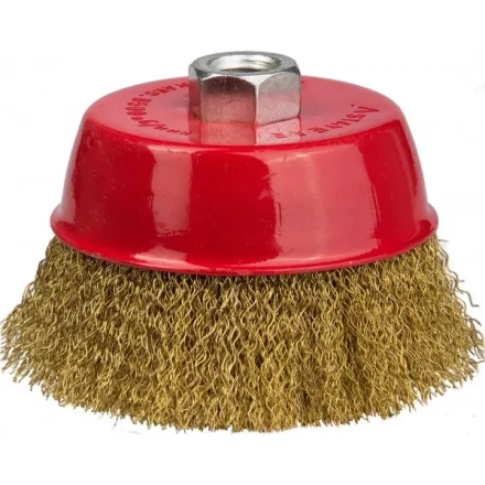 STAYER "PROFESSIONAL". Щетка чашечная для УШМ, витая стальная латунированная проволока 0,3мм, 75ммхМ14 35125-075_z01 купить в Нижневартовске