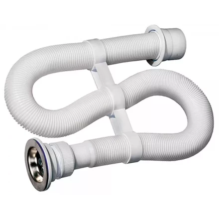 Сифон ЗУБР "МАСТЕР" гофрированный для моек и раковин, выпуск - нержавеющая чашка, 0,9м 51883-09 купить в Нижневартовске