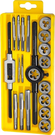 Набор метчиков и плашек STAYER "MASTER", метчикодержатель 1шт, плашкодержатель 1шт, метчики 9шт, плашки 9шт, 20 предметов 28012-H20 купить в Нижневартовске