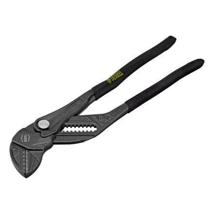 Клещи переставные Denzel 17910, кнопочный механизм, обливные рукоятки, сантехнические, 250 мм купить в Нижневартовске