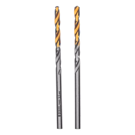 Сверло спиральное по металлу 3,5 x 70 мм, Р6М5, Golden Tip , 2шт. Denzel 718227 купить в Нижневартовске