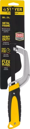 Ножовка-ручка по металлу STAYER, трехкомпонентная рукоятка, металлическая державка, 300мм 15715 купить в Нижневартовске