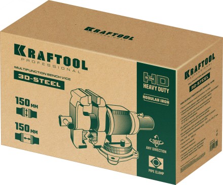 Тиски KRAFTOOL 3D-STEEL универсальные 32704-150 купить в Нижневартовске