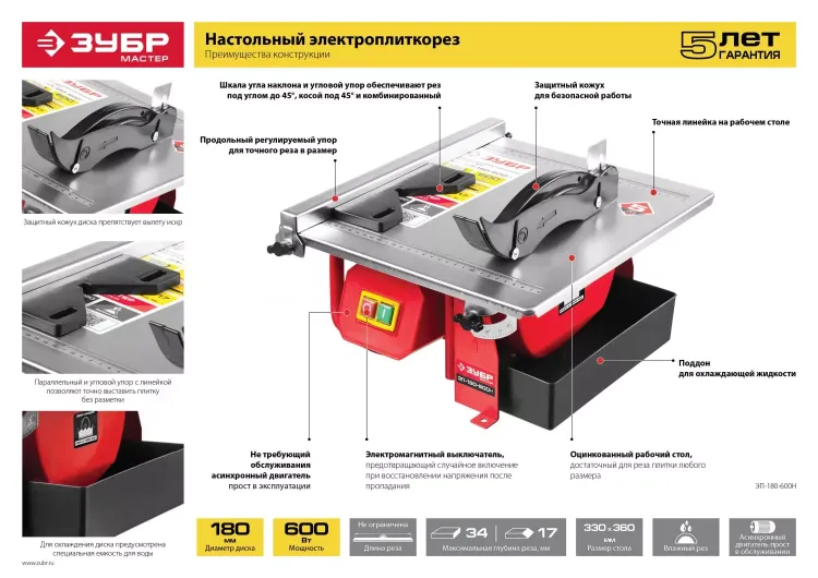 Электроплиткорез ЭП-180-600Н серия МАСТЕР купить в Нижневартовске