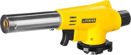 Газовая горелка &quot;MaxTerm&quot; на баллон, STAYER &quot;MASTER&quot; 55584, с пьезоподжигом, регулировка пламени, цанговое соединение, 1300С 55584 купить в Нижневартовске