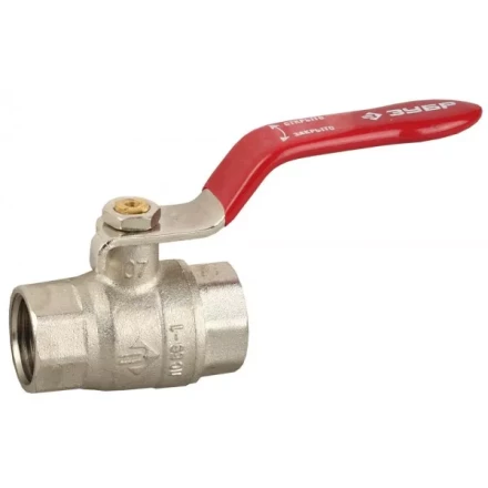 Кран ЗУБР шаровой 5/4" полнопроходной "мама-мама", ручка, никелированная латунь 51350-N-5/4 купить в Нижневартовске