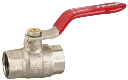 Кран ЗУБР шаровой 5/4" полнопроходной "мама-мама", ручка, никелированная латунь 51350-N-5/4 купить в Нижневартовске