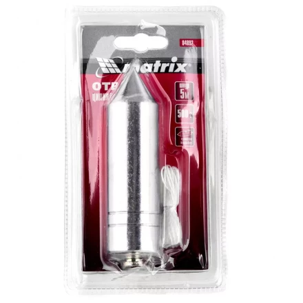 Отвес цилиндрический 500 г шнур 5 м Matrix 84892 купить в Нижневартовске